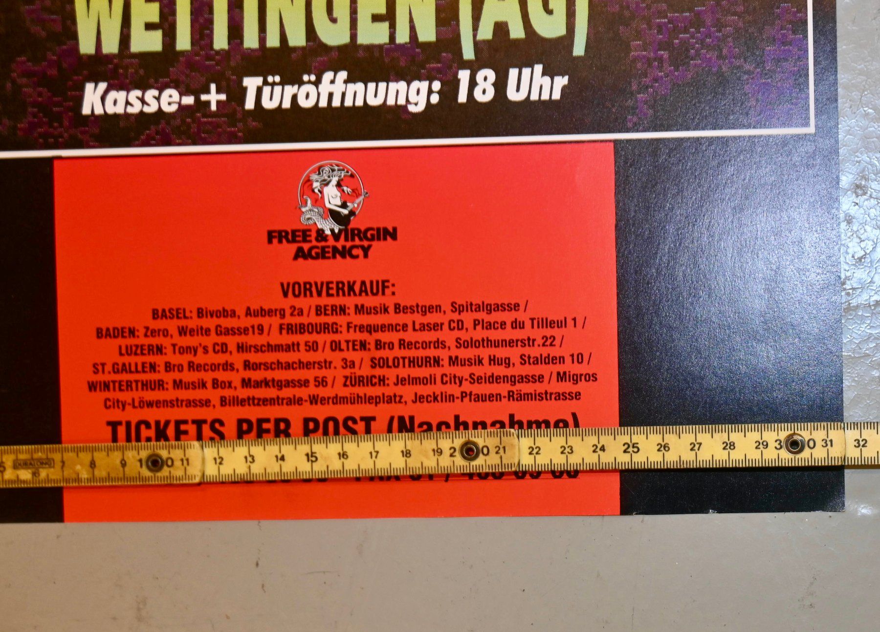 Dischi in vinile: Orginal BLACK SABBATH Konzert Poster 1994 Wettingen – Usato da Pfaffhausen venduto da mono_rec 8