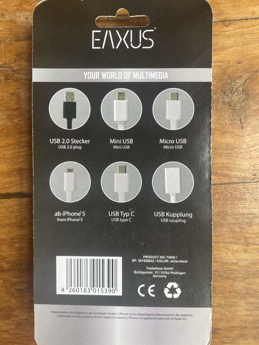 Cavi: Neues EAXUS 5in1 USB Kabel - Universal Ladestation – Nuovo e nell'imballaggio originale da Maur venduto da chr_x8zv 1
