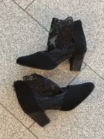 Damen Stiefeletten mit Spitze - Gr.38 -schwarz & schick-NEU!