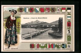 Präge-AK Genève, Pont du Mont-Blanc, W