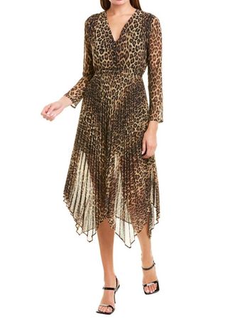 THE KOOPLES iconic leo dress Plissee Kleid Leoprint