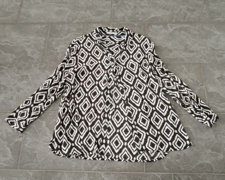 Cecil Damen Bluse XXL schwarz weiss gemustert Viskose 