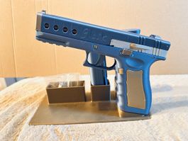 Einzigartige blaue Glock Spielzeugpistole mit Zubehör 🔫