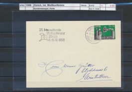 1956 Zürich, "Int. Wollkonferenz", Sonderstempel, Karte
