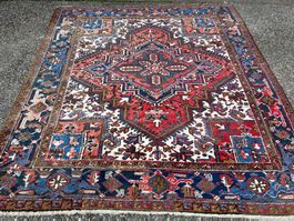 Charaktervoller antiker Heriz-Teppich aus Persien 255 x 222