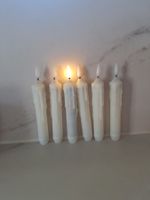LED Kerzen 6er Set weiss mit Tropfendesign