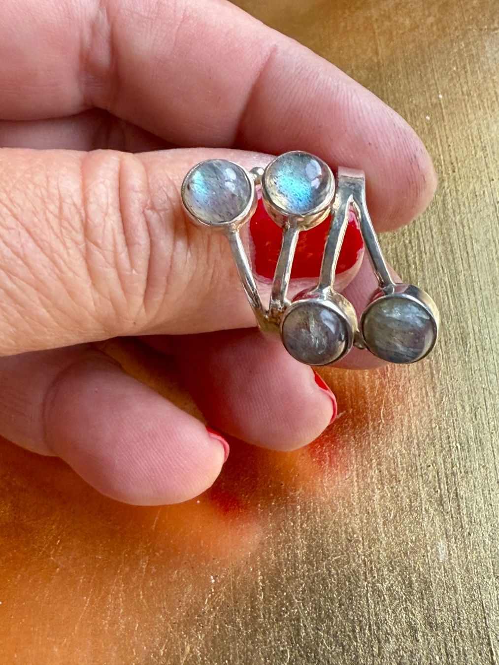 Anelli: Superschöner 925 Silber Ring mit Labradorit Steinen, – Nuovo (secondo la descrizione) da Maienfeld venduto da Cmicky 2