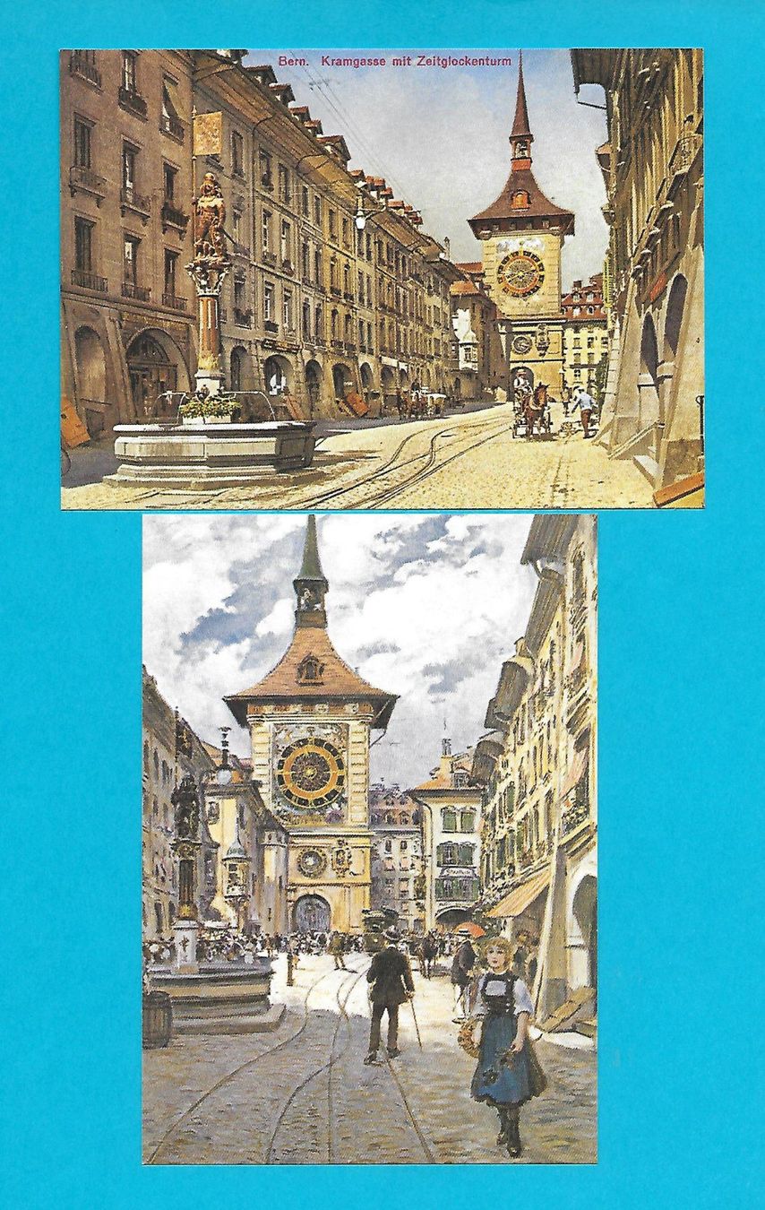 Cartoline postali: Ansichtskarten Bern Kramgasse mit Zeitglockenturm 1896 – Usato da Neuenegg venduto da wisteibe