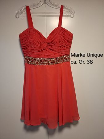 festliches Kleid rot Gr. 38 mit Glitzerstein-Gürtel
