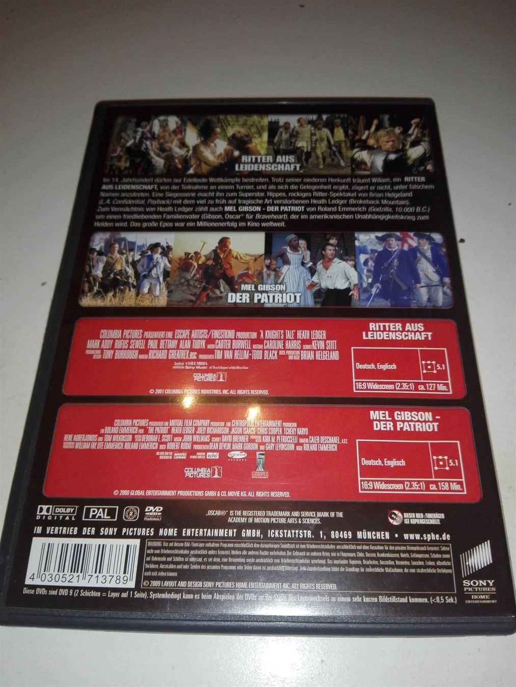 Tutti i DVDs: Ritter aus Leidenschaft & Der Patriot – Usato da St.Gallen venduto da elk2023 6