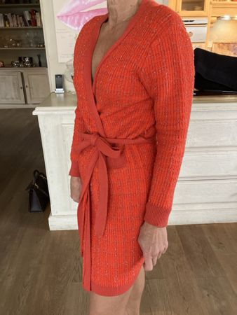 Misskoo Paris Strick-Kleid, orange, Gr. M, Herbst-Look!