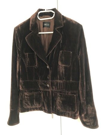 Schokoladenbraune Samtjacke, Tuzzi, 40, gefüttert, Viscose