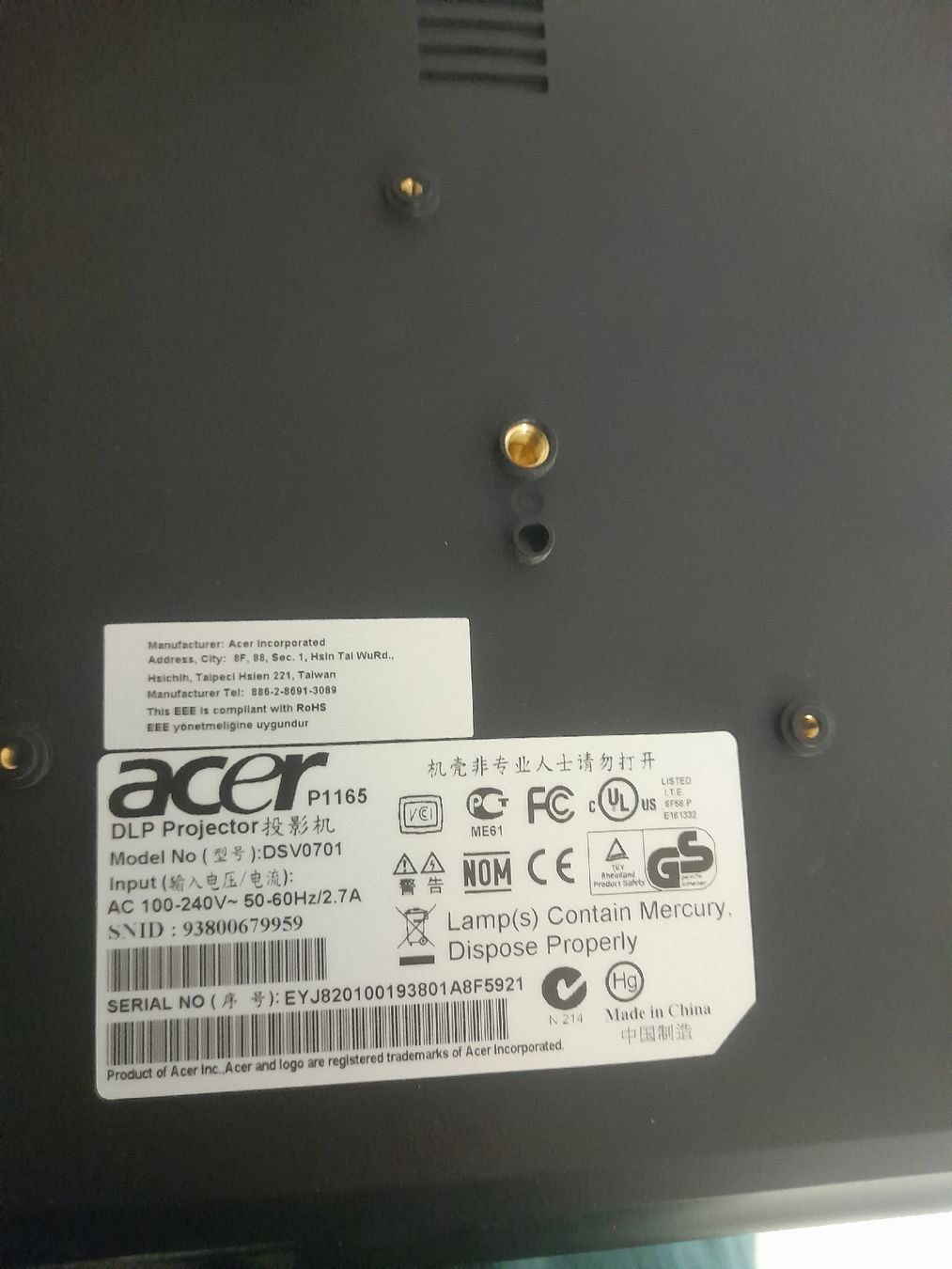 Vidéoprojecteurs: Acer Projekt – D'occasion à Glattbrugg par B_B 4