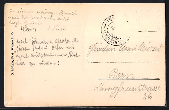 Cartoline postali: Röthenbach im Emmental, Teilansicht mit – Usato da Berlin venduto da bartko-reher 1
