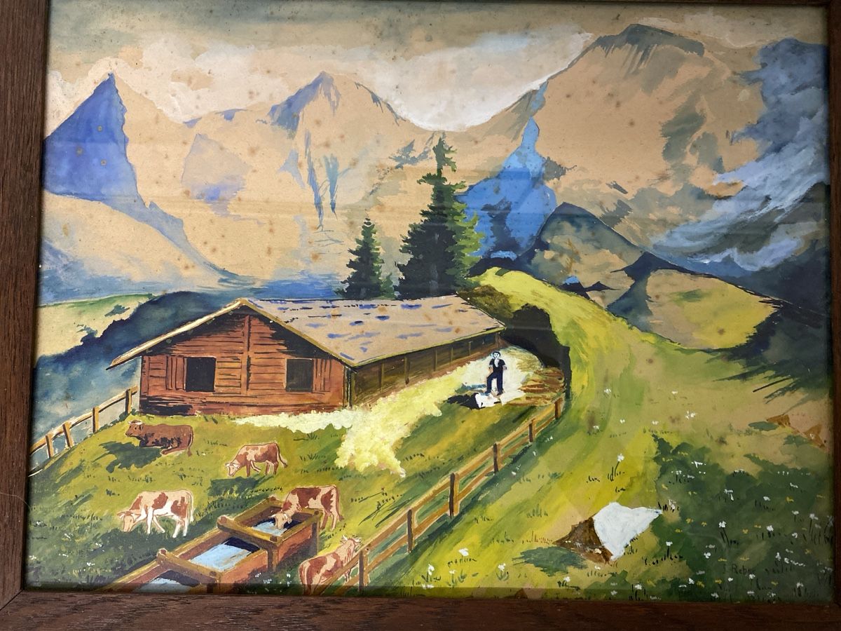 Gemälde: Idyllisches Aquarell: Schweizer Bergwelt – Gebraucht aus sursee von trilli-tralli 2