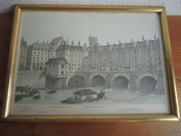 Antikes Bild Paris Grand Châtelet Pont au Change 1647-1788