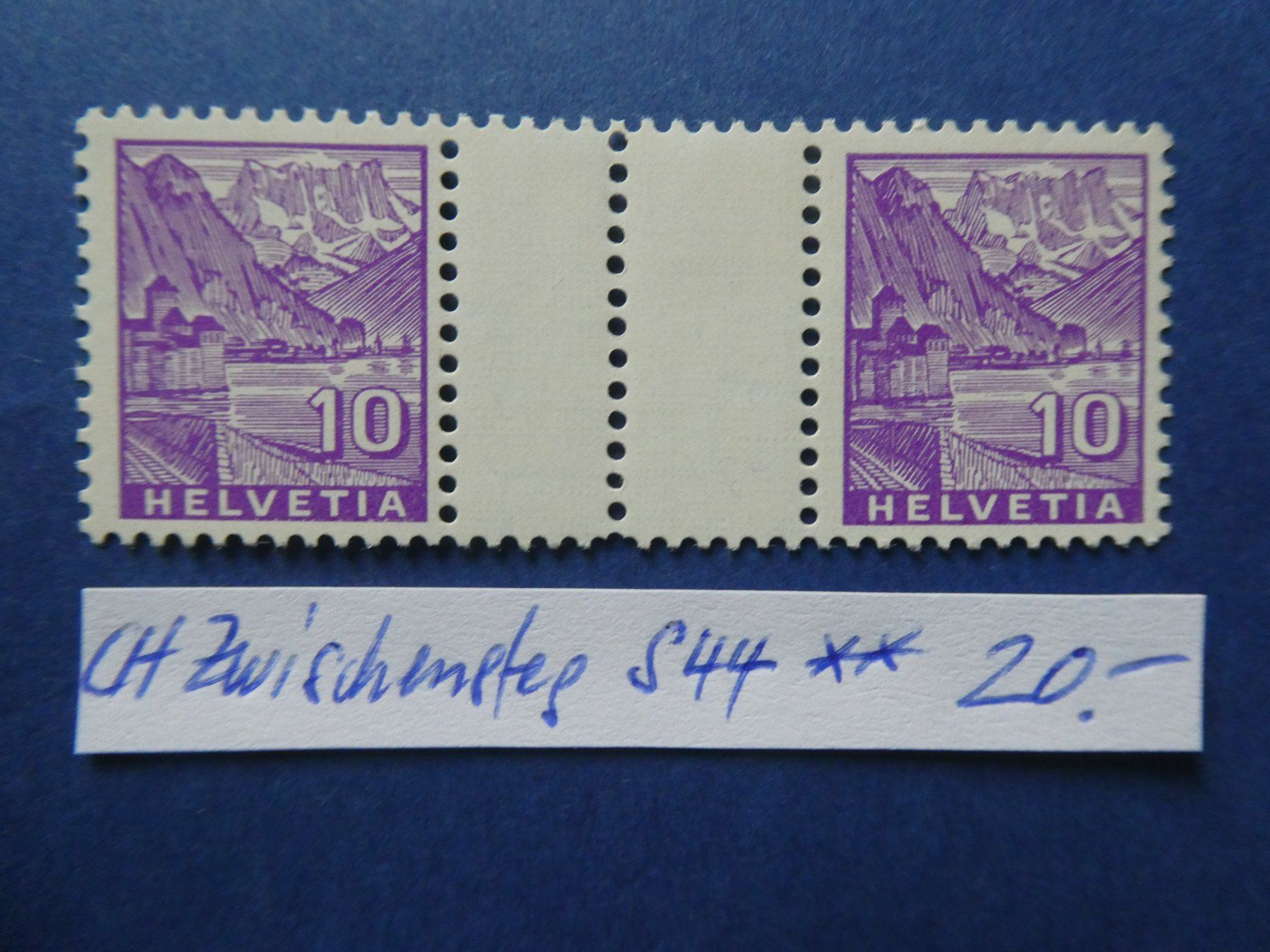 Tutti i francobolli: CH Zwischensteg Nr. S44 postfrisch ** – Usato da Lausen venduto da Herbamare01