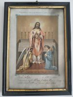 Altes Bild Erstkommunion mit Rahmen, 23. April 1899