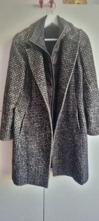 Damen Mantel Grau Schwarz Grösse 44 Neu