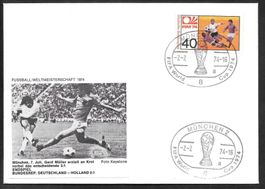 Sonderbrief Fussball WM Deutschland 1974 Endspiel 7.7.1974