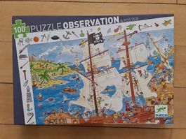 Djeco Puzzle Observation & Poster 100 Teile Piratenschiff