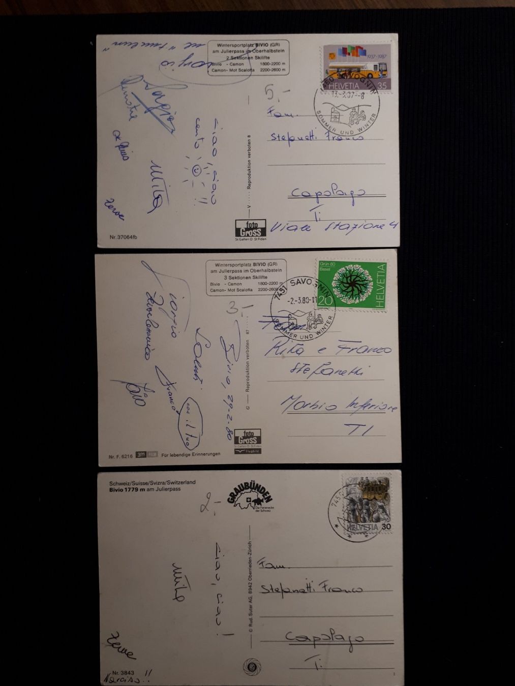 Cartoline postali: 3 AK BIVIO – Usato da Ponto Valentino venduto da giorgia06 1