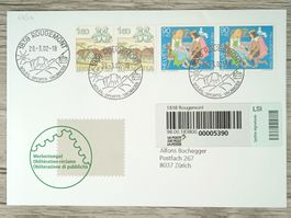 TR03 Enveloppe + Timbre Suisse 2002