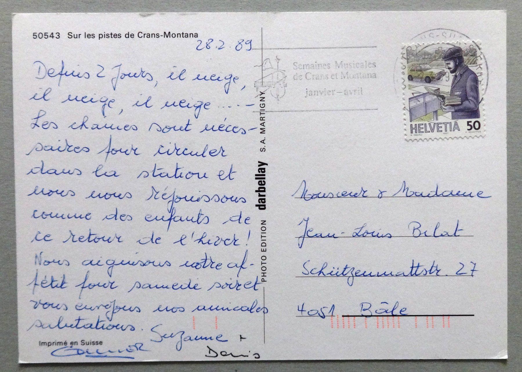 Cartes postales: Ski à Crans-Montana – D'occasion à Fétigny par Billy2miny 1