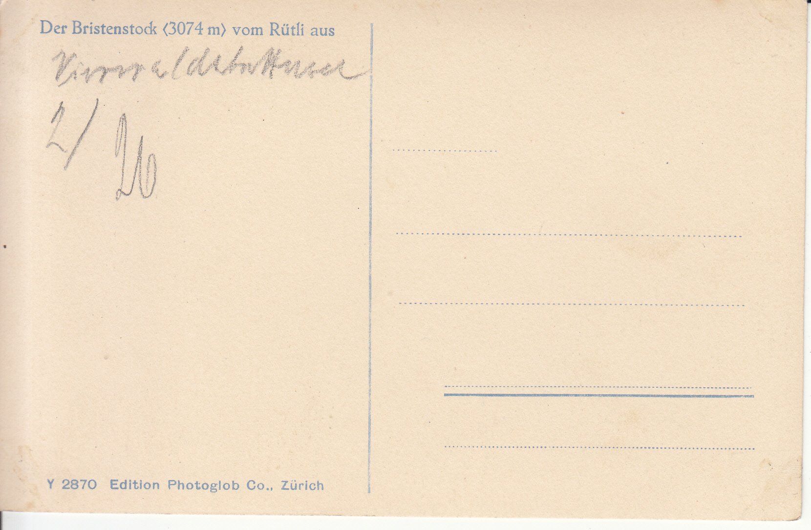 Cartoline postali: Bristenstock 1926 – Usato da Bürglen TG venduto da StampGraf 1