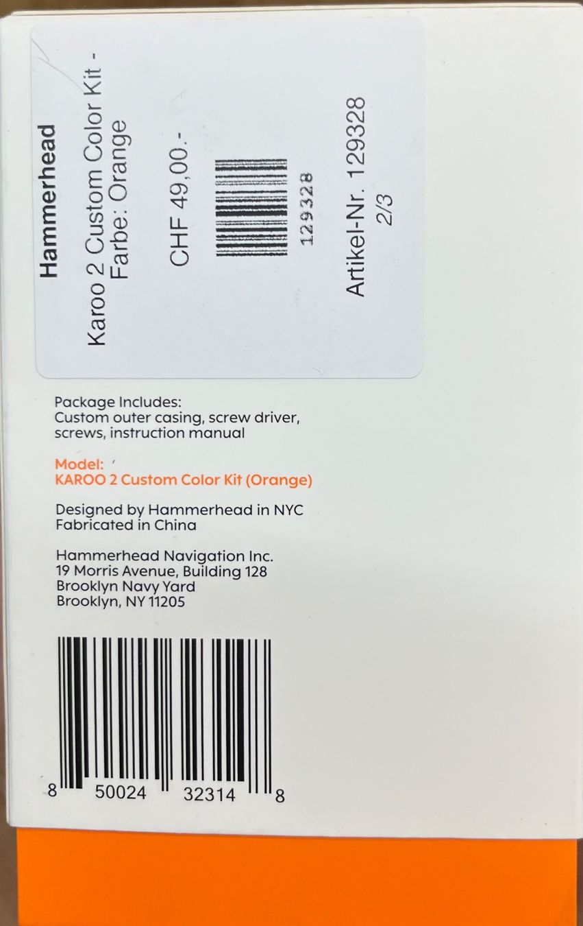 Computer & Strumenti di misurazione: Hammerhead Karoo 2 Custom Color Kit. Orange – Nuovo e nell'imballaggio originale da Zürich venduto da til_smy2 1
