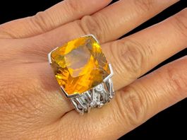 Les Millionaires Goldberyll 15.61ct Diam. Ring 18k *S1707