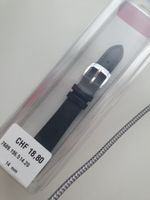 Uhrenarmband Echtleder 14mm schwarz Lederarmband