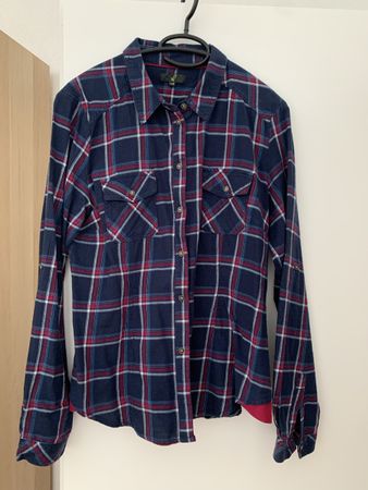 Karierte moderne Bluse Grösse L, Baumwolle, Neuwertig