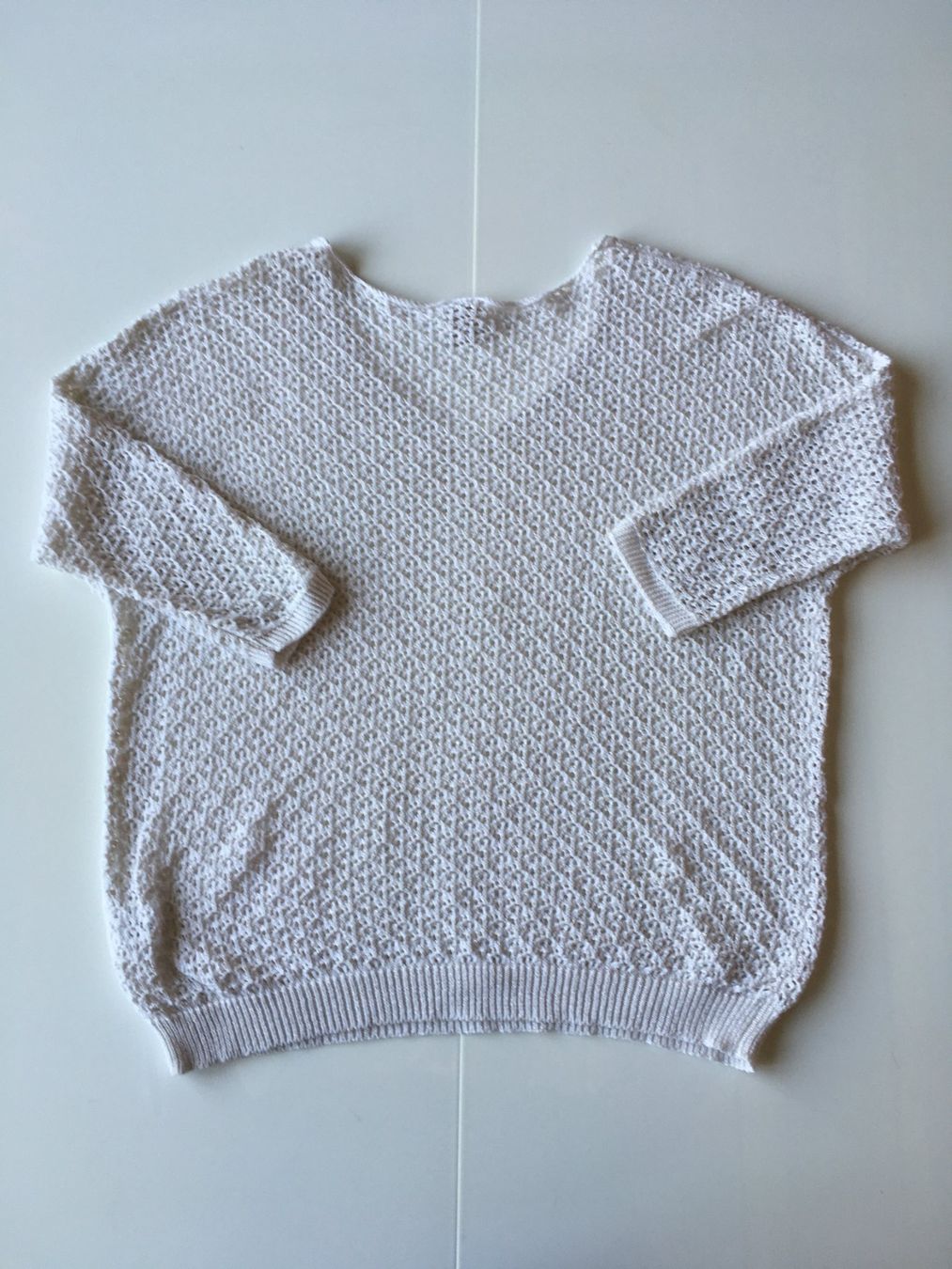Zebra Top: Pull d'été ajouré blanc - L - 87% coton – Usato da Troinex venduto da Irisglo 6