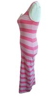 Gr. 34 HOLLISTER langes Sommerkleid Ringelkleid weiss pink