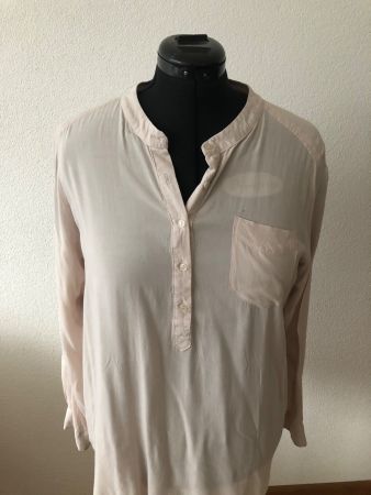 Elegante zero Bluse, Gr. 40, beige, Langarm