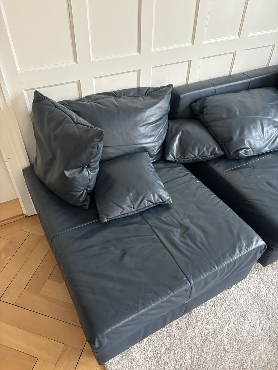 Sofas: Ecksofa aus Leder, dunkelblau – D'occasion à St. Gallen par mei_27db 8