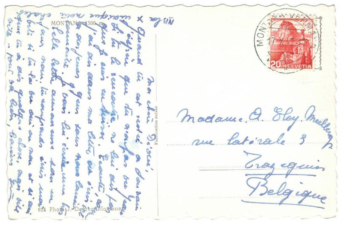 Cartoline postali: AK Montana 1947 – Usato da Zürich venduto da Tolima194 1