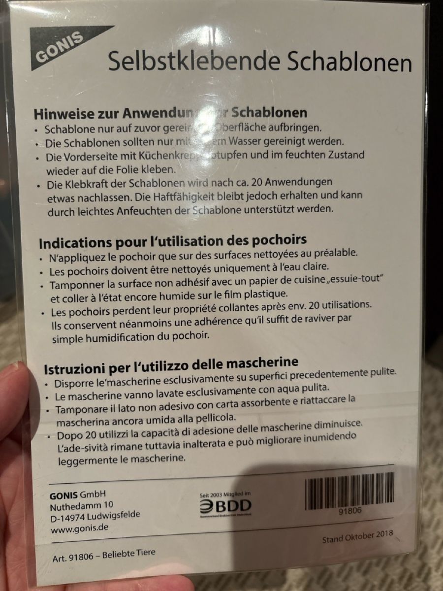 Schablonen: Gonis selbstklebe Schablone neu – Neu (gemäss Beschreibung) aus Berikon von Wuffels_55 1
