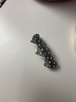 Haarspange 3 Herzen mit Steinen aus Metall