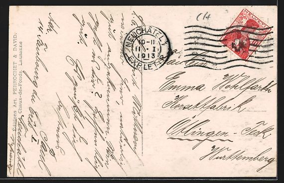 Cartoline postali: Neuchatel, L'Ecole de Commerce et l'Univ – Usato da Berlin venduto da bartko-reher 1