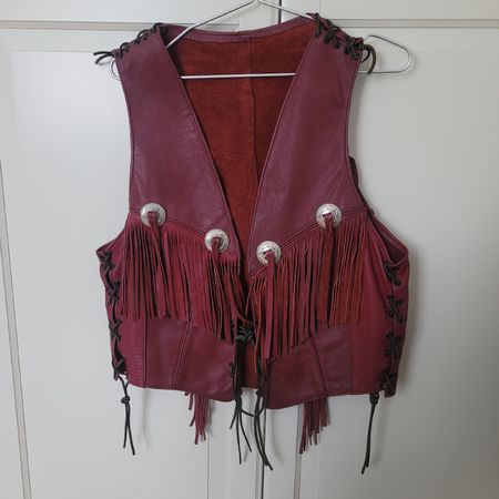 Fransen Leder Western Gilet Vintage