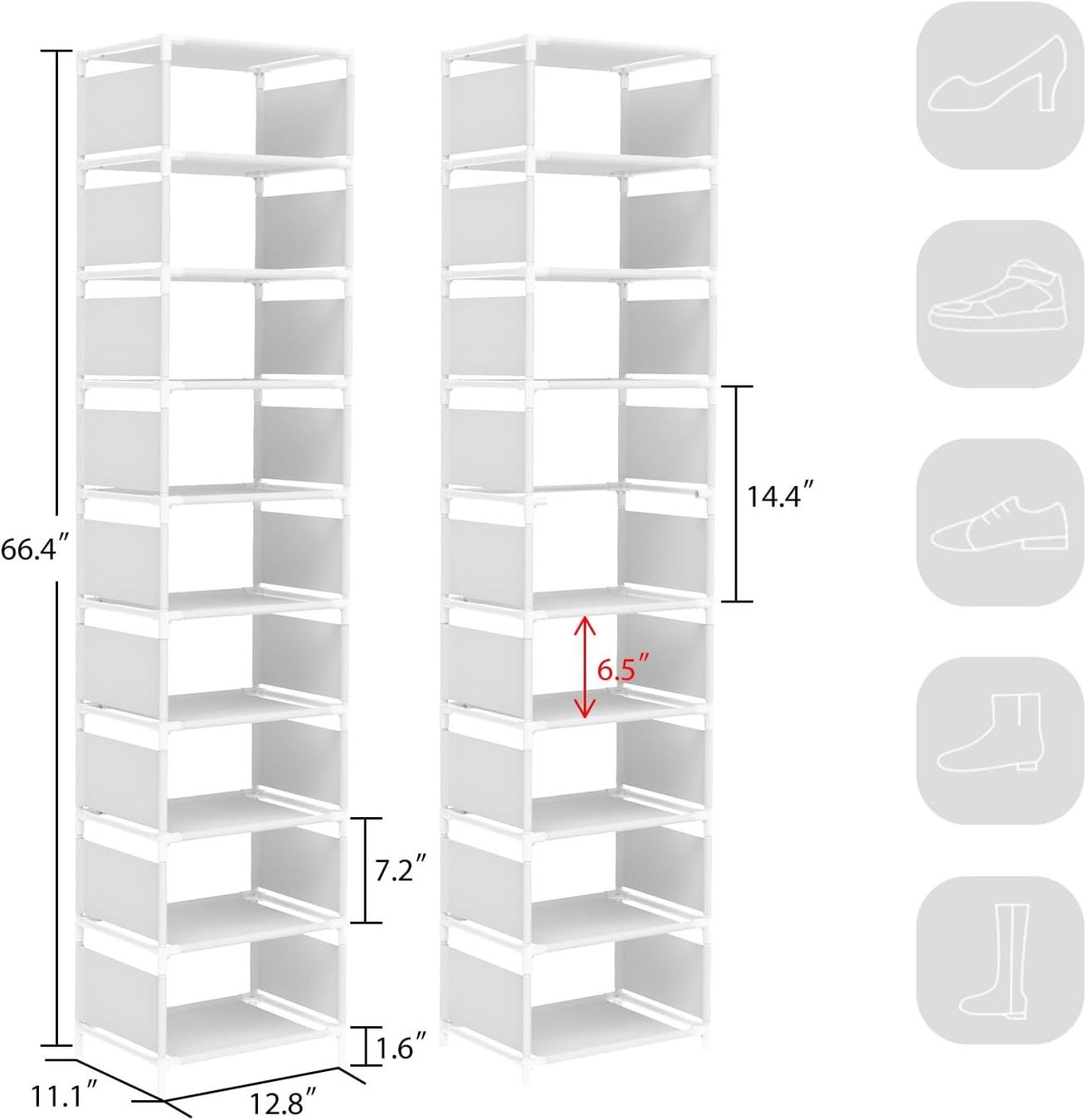 Scaffali: Schuhregal Weiss mit 10 Ebenen – Nuovo e nell'imballaggio originale da Nuglar venduto da SaleRitter 5