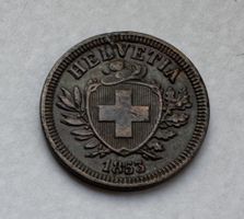 1853 1 Rappen breites Kreuz -unz