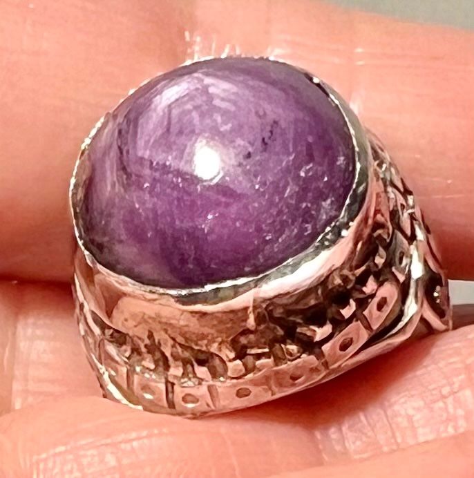 Ringe: Bague argent 925 avec rubis étoilé, doigt 56 – Gebraucht aus Genève von DELIRBEADS 1