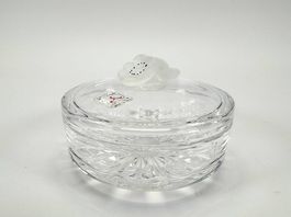 Cristallo - Kristall Bonbonnière mit Blumenmotiv, Ø 11 cm