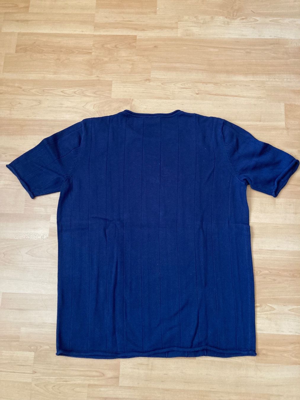 Pulls & Sweat-shirts: dunkelblauer, kurzärmliger Baumwoll-Strickpullover – D'occasion à Bönigen par Amsoldingen02 1