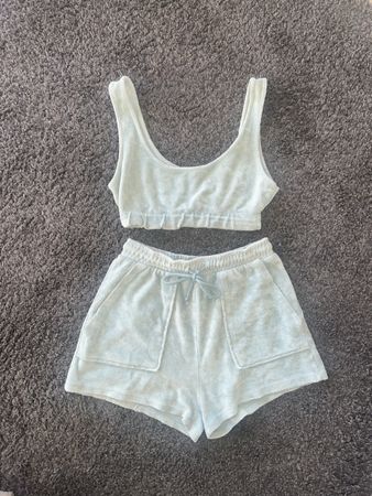 Zara Frotte Set, iceblau Gr. S