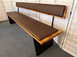 Sitzbank ZWEIGL ZB70P Asteiche Polster Leder braun 220 cm