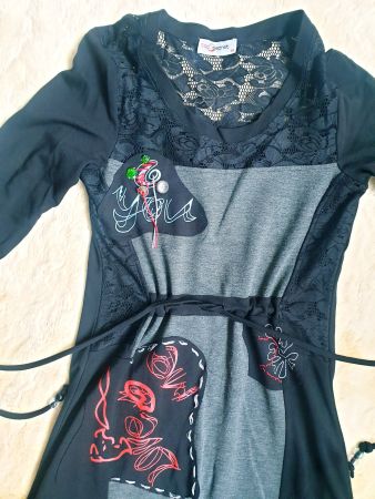 KLEID DRESS TOP SECRET KLEID  SPITZE wie DESIGUAL,  TOP